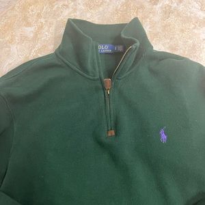 Mens polo sweater zip up collar